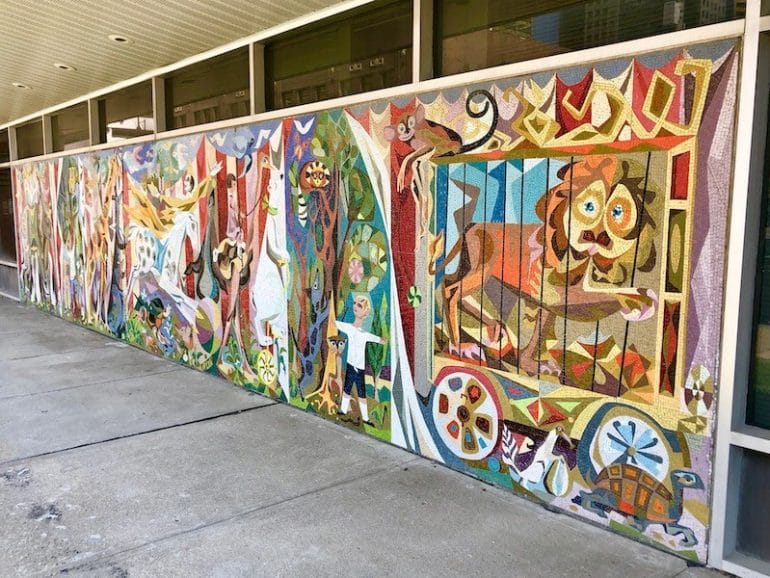 RETROPROS was honored for saving this mural by Arthur Kraft before the Board of Education building was demolished.