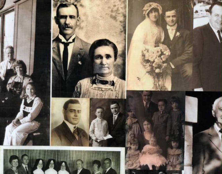A photo collage of The Flavin-Browne family through the last 135 years.