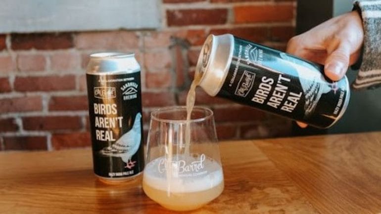 Birds Aren’t Real, the latest collaboration beer between City Barrel and Sandhills.