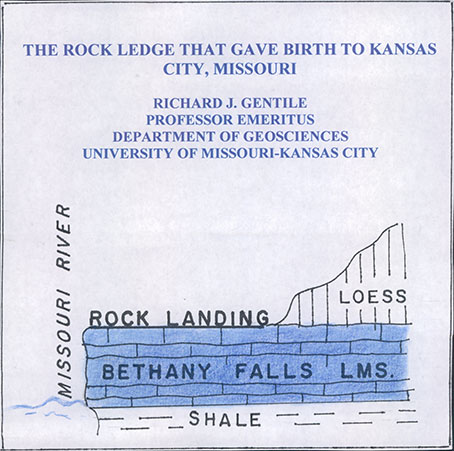 Richard Gentile, a geology professor emeritus at University of Missouri-Kansas City, sketched where Bethany Falls limestone is in relation to the rock landing that "gave birth to Kansas City, Missouri." (KCDV Big Muddy Speaker Series)