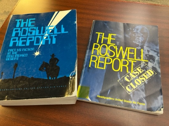 Copies of U.S. Air Force reports on the Roswell UFO incidents published in the 1990s.