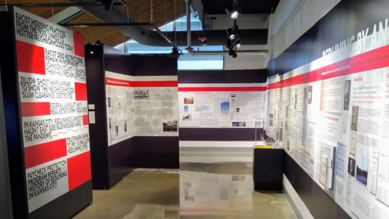 The redlining exhibit covers many aspects of the practice and how it helped to shape Johnson County.