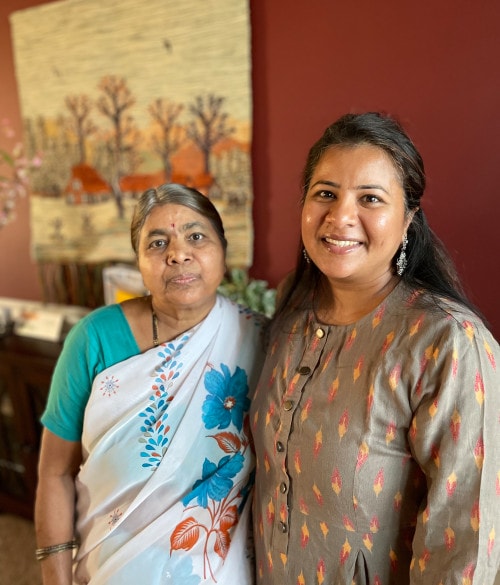 The parents of Sunayana Dumala have been visiting her in Olathe, helping their daughter ready for the upcoming move to Florida. Also pictured is her mother, Vara Lakshmi Dumala.