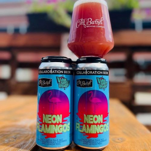 City Barrel Brewing Co. has collaborated with Vine Street Brewing to create Neon Flamingo.