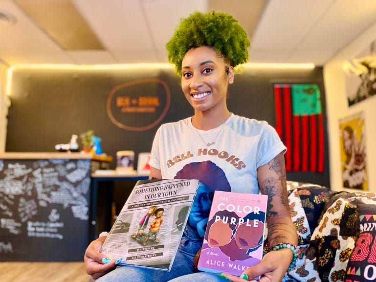 Cori Smith is the owner of BLK + BRWN, a bookstore that elevates and amplifies authors of color. (Photo by Vicky Diaz-Camacho)