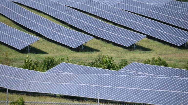 Solar panels sit on part of a 50-acre parcel inside a residential area near S. Hardy Avenue and E. 28th Street in Independence, Missouri. They provide electricity to Independence Power and Light and produces 4 megawatts of electricity. The proposed West Gardner project could cover 2,000 acres and provide 320 megawatts.