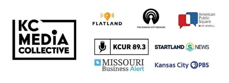 KC Media Collective logo, Kansas City Beacon logo, American Public Square logo flatland logo,