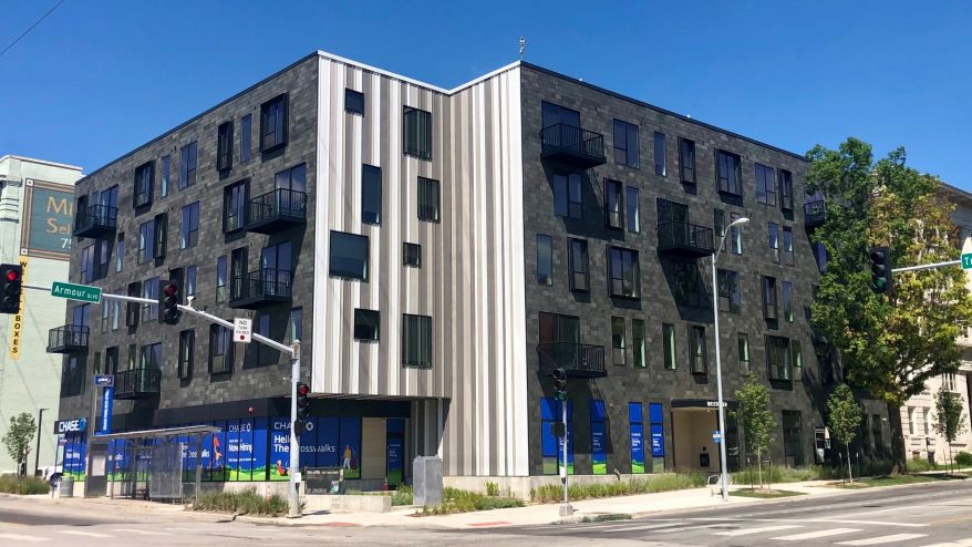 The 52-unit Westover apartment building opened last summer at the northeast corner of Armour Boulevard and Troost Avenue.