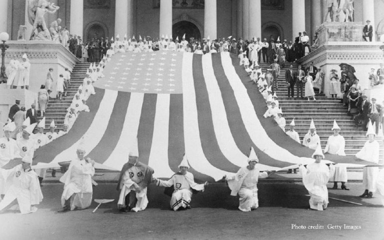 Klansmen on the steps of the U.S. Capitol in 1925.