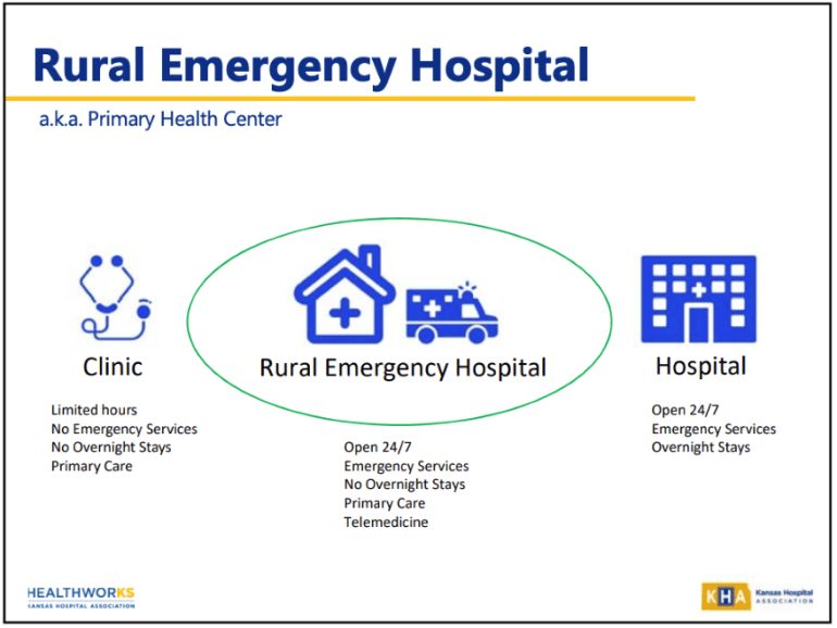 Graphic describing the services provided by rural emergency hospitals.
