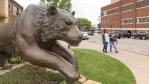 A tiger statue at Cowley College in Arkansas City, Kansas.