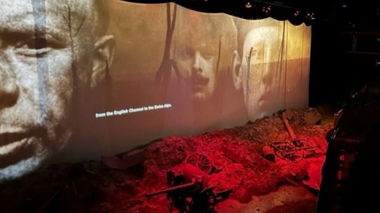 A scene from "America’s Entry Into the War and the 20th Century" at the Kemper Horizon Theater.