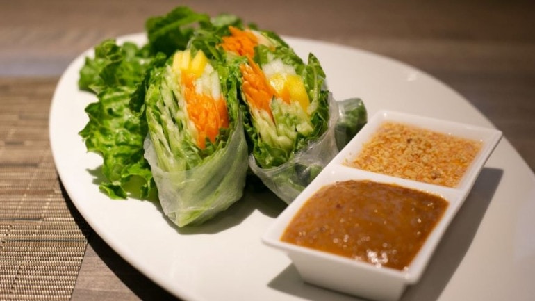 Bamboo Penny’s in Leawood offers a veggie sample platter as part of its three-course $40 dinner menu, including veggie pan-seared dumplings, Penny’s rangoon and crunch salad rolls with assorted dipping sauces (pictured).