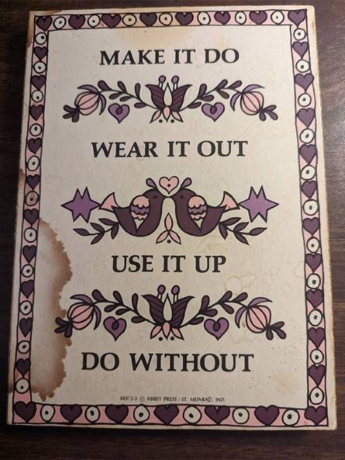 A plague advising a life of simplicity.