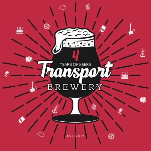 Poster for Transport Brewery's fourth-anniversary celebration.