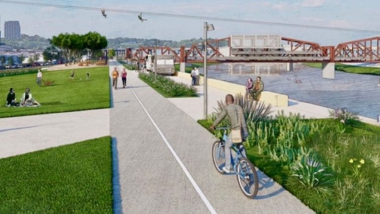 Wyandotte County plans to use the bridge as a connection between trails atop the Kaw River levees.
