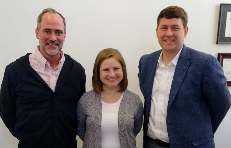 The leaders of the new Center for Faith and Culture at William Jewell College in Liberty are, from left, Brendon Benz, theologian in residence; Melissa Dowling, campus chaplain; and Craig M. Walls, center director.