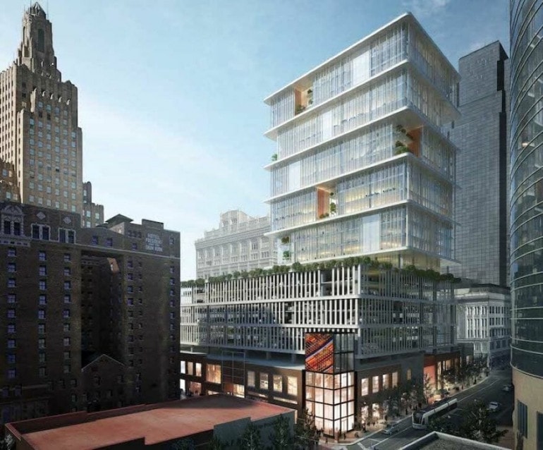 Rendering of the 25-story Strata office building.
