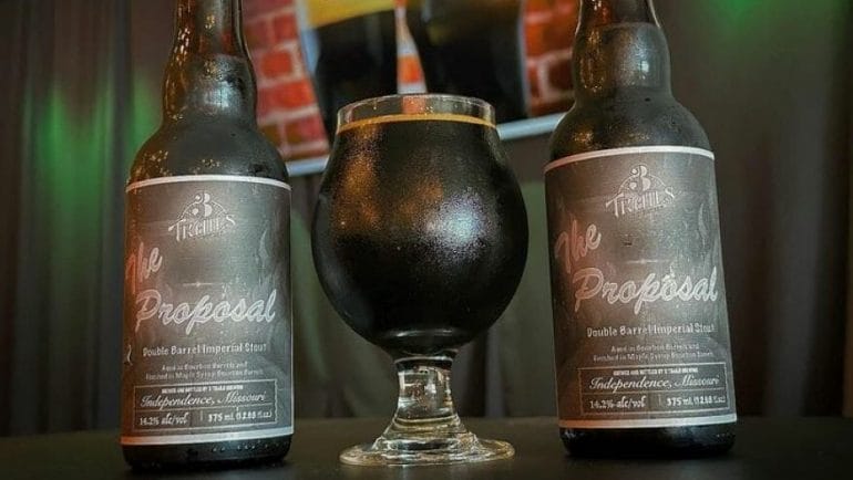 The Proposal is a limited edition imperial stout aged in two different bourbon barrels.