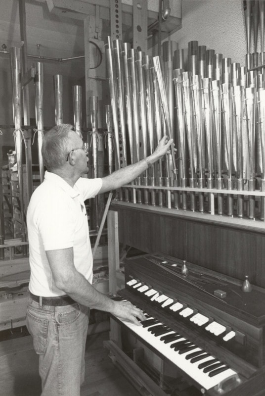 Dan Abrahamson worked at Reuter Organ Co. for more than 40 years.