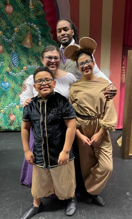 Jessica Goodman of Garden City, Kansas, poses with her family when they took part last year in a performance of the Nutcracker.