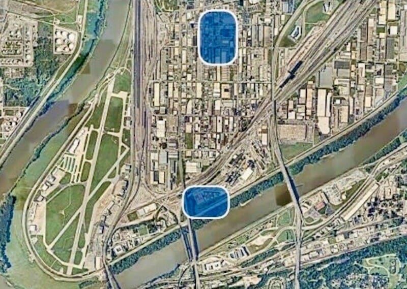The Royals listed two North Kansas City sites among the 14 it was reviewing last winter, the Merriman-controlled site is the upper location.