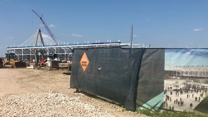 Construction at the new KC Current soccer stadium.