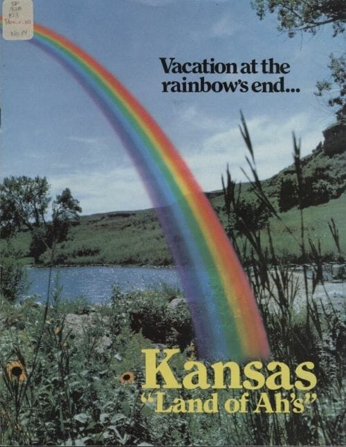 This Oz-themed Kansas tourism brochure from 1982 invites travelers to vacation at the rainbow's end in the "Land of Ah's."