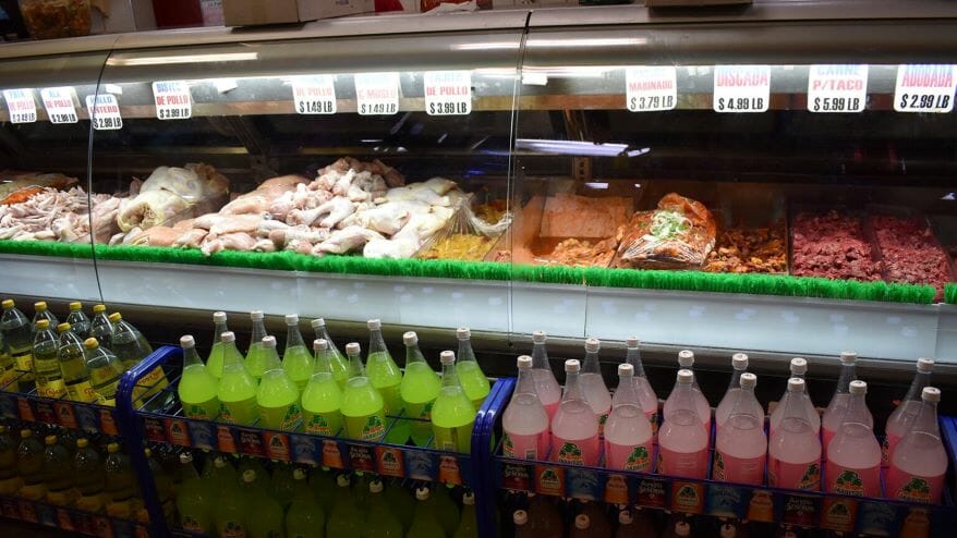 The meat counter at El Torito, a Mexican grocer and restaurant.