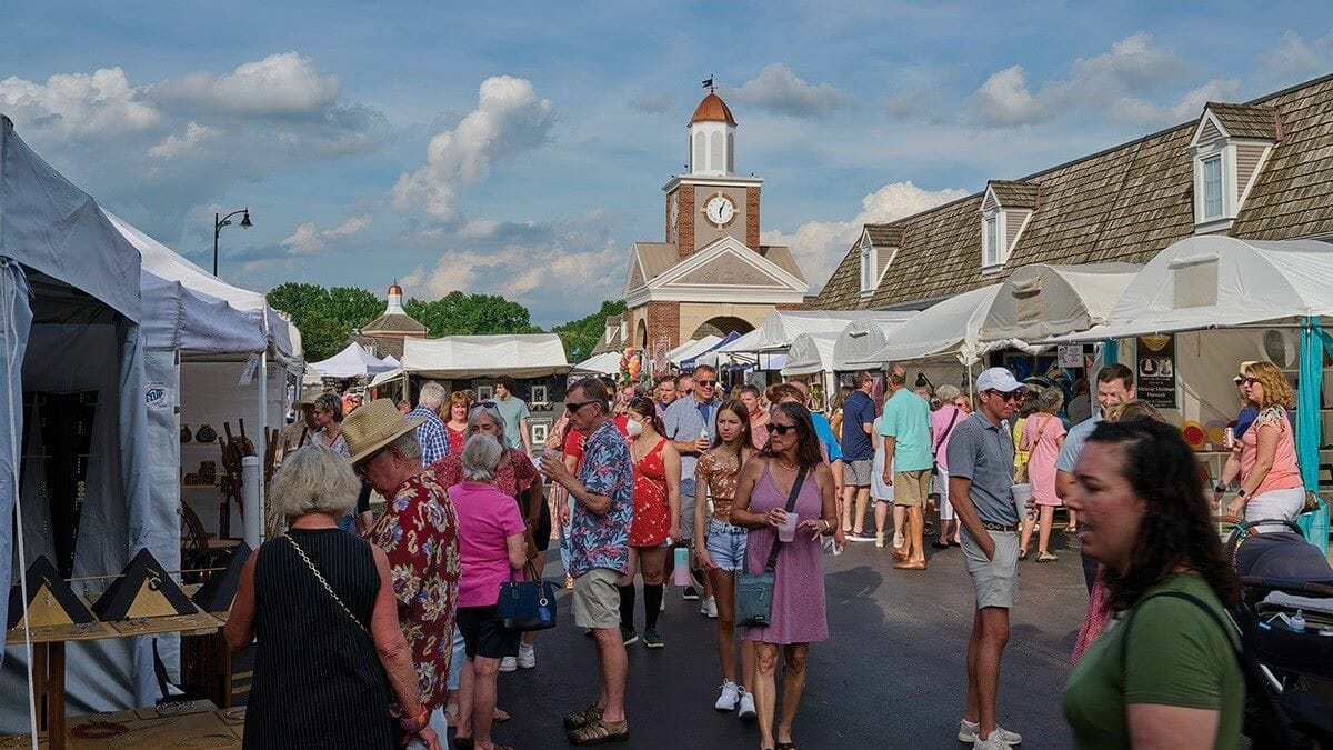 Art lovers gathered at the Prairie Village Art Show.