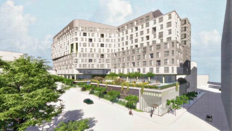 An artist’s rendering of the 4711 Belleview project proposed near the Country Club Plaza.