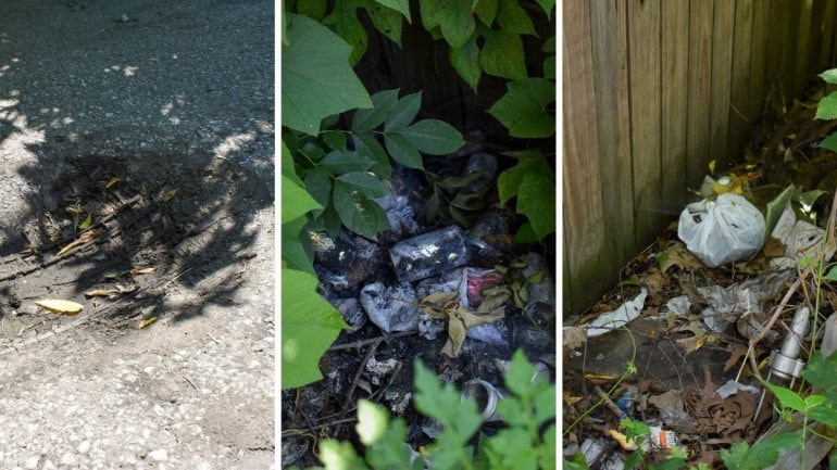 A collage of trash dumping and potholes that have been reported to the Kansas City 311 program.