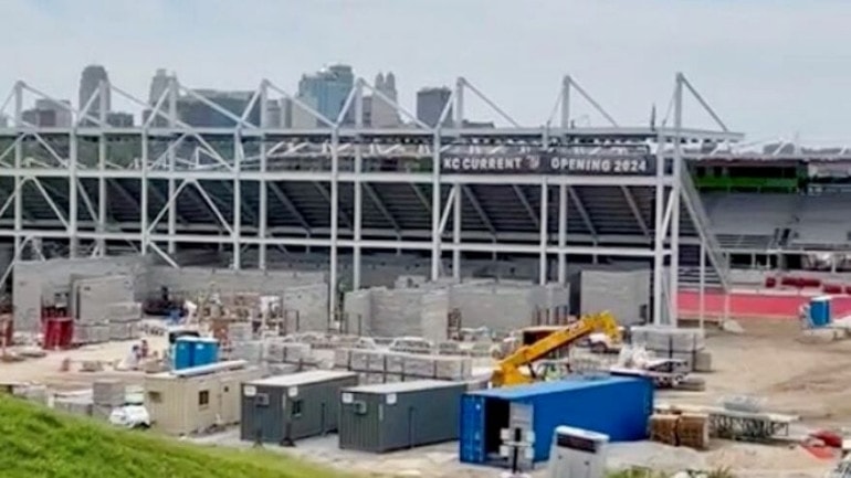 The 11,500-seat KC Current stadium is under construction.