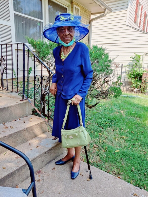 Louvenia Kelley Phillips enjoys getting her outfits ready for Sunday church or to enjoy a Chiefs game at home. She is aging in place.