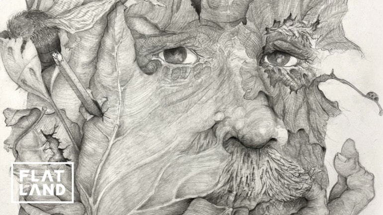 A graphite drawing that is part of artist Bruce McClain's 