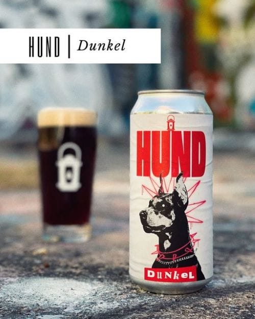 Pathlight Brewing's new Hund dunkel in a glass and can.