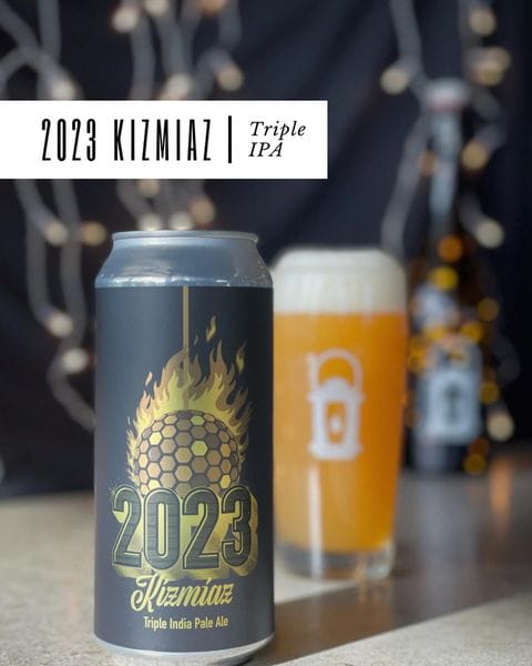 Pathlight Brewing's Kizmiaz in a can and glass.
