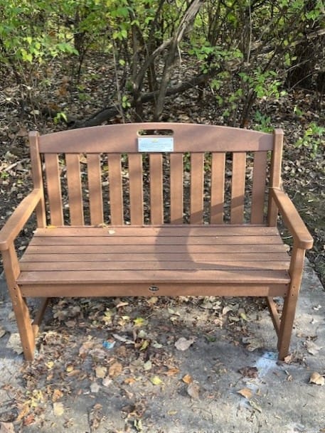 One of the benches from Trex Co. Inc. was recently installed at Turkey Creek Streamway Trail in Merriam.