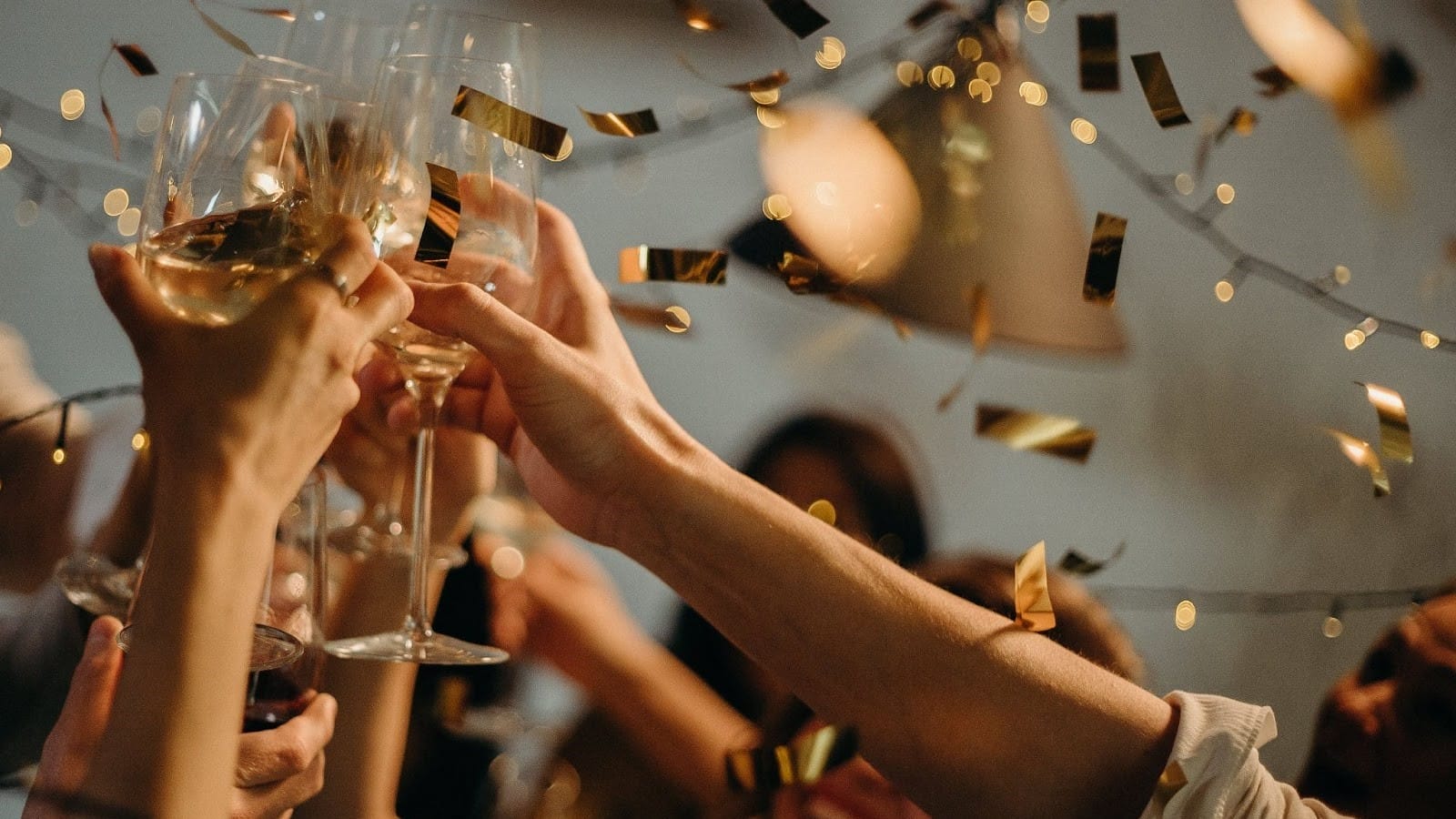 A New Year's Eve champagne toast.