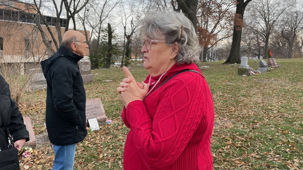 Wyandot Nation of Kansas Second Chief Louisa Libby recently led a tour at the Huron Indian Cemetery in downtown Kansas City, Kansas. The first graves were dug for Wyandot who died in the tribe's first year in the area, possibly of typhoid.