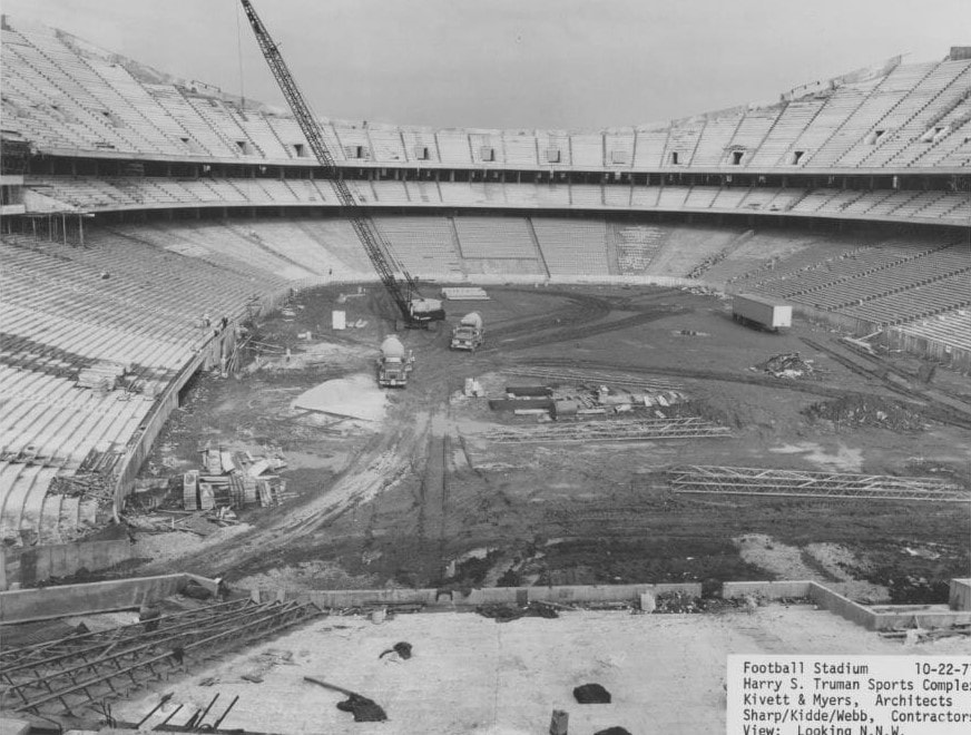 Arrowhead Stadium was under construction in 1971.