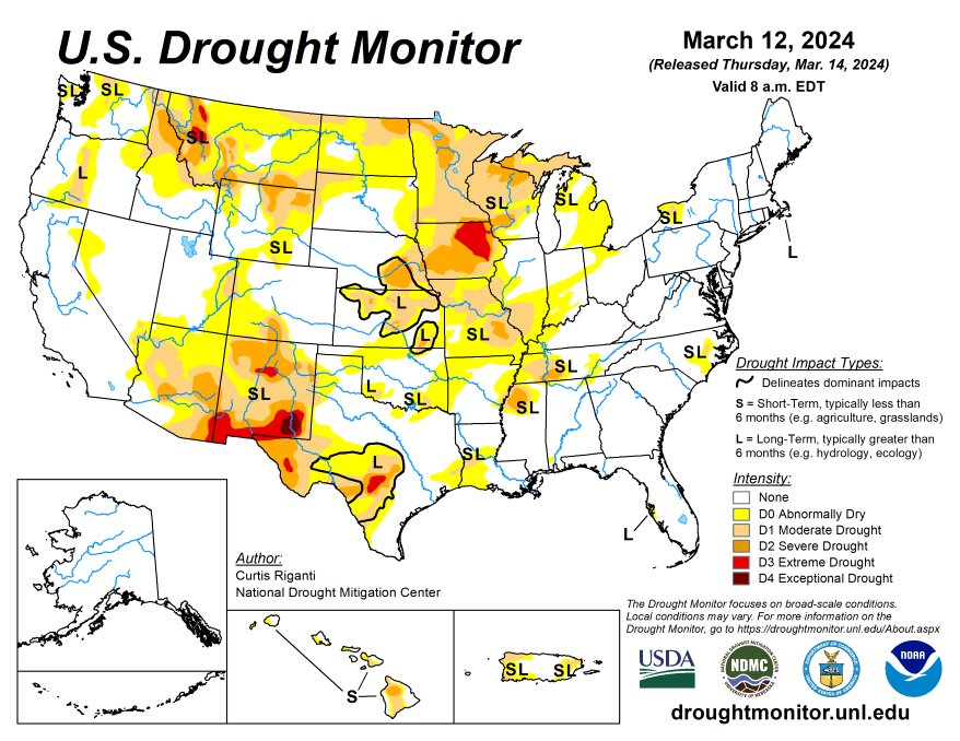 Drought Map - March 14 2024