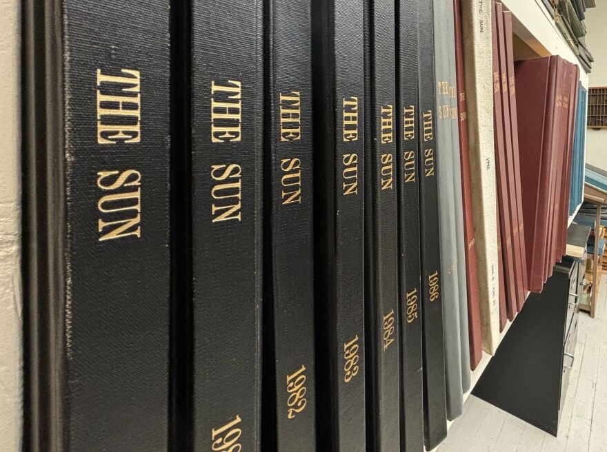 Newspaper archives at the Mount Vernon-Lisbon Sun. The newspaper was recently bought by The Daily Iowan, a student newspaper based at the University of Iowa.