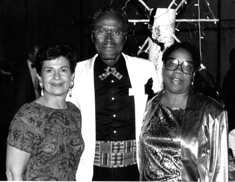 SuEllen Fried (left), a member of the local Jewish community and founder of the Kansas City Stop Violence Coalition, stands with Alvin Brooks, president of the Ad Hoc Group Against Crime and his wife, Carol Brooks. The photo was taken in November 1997. (Photo Courtesy of The Kansas City Star)